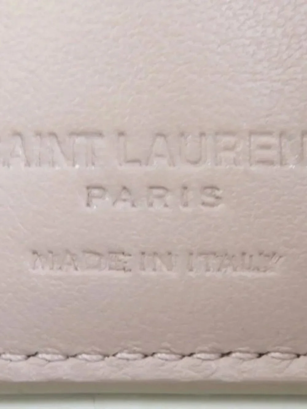 Auth SAINT LAURENT Trifold Wallet Pink Embossed Leather - h31195a - Picture 9 of 11